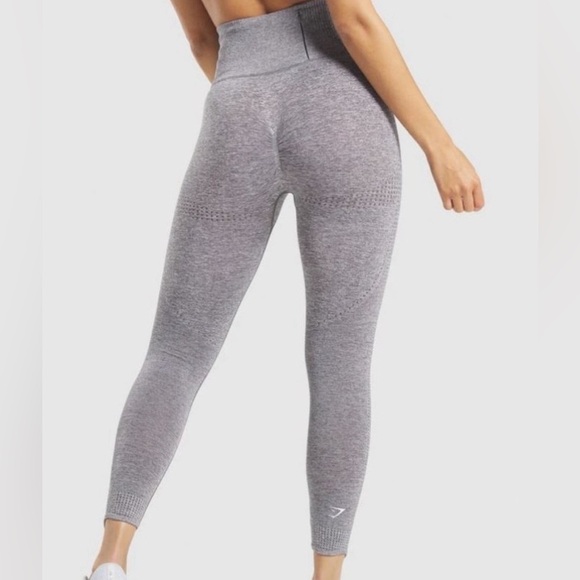 Gymshark Vital rise seamless leggings SMALL smokey gray marl - Picture 3 of 6
